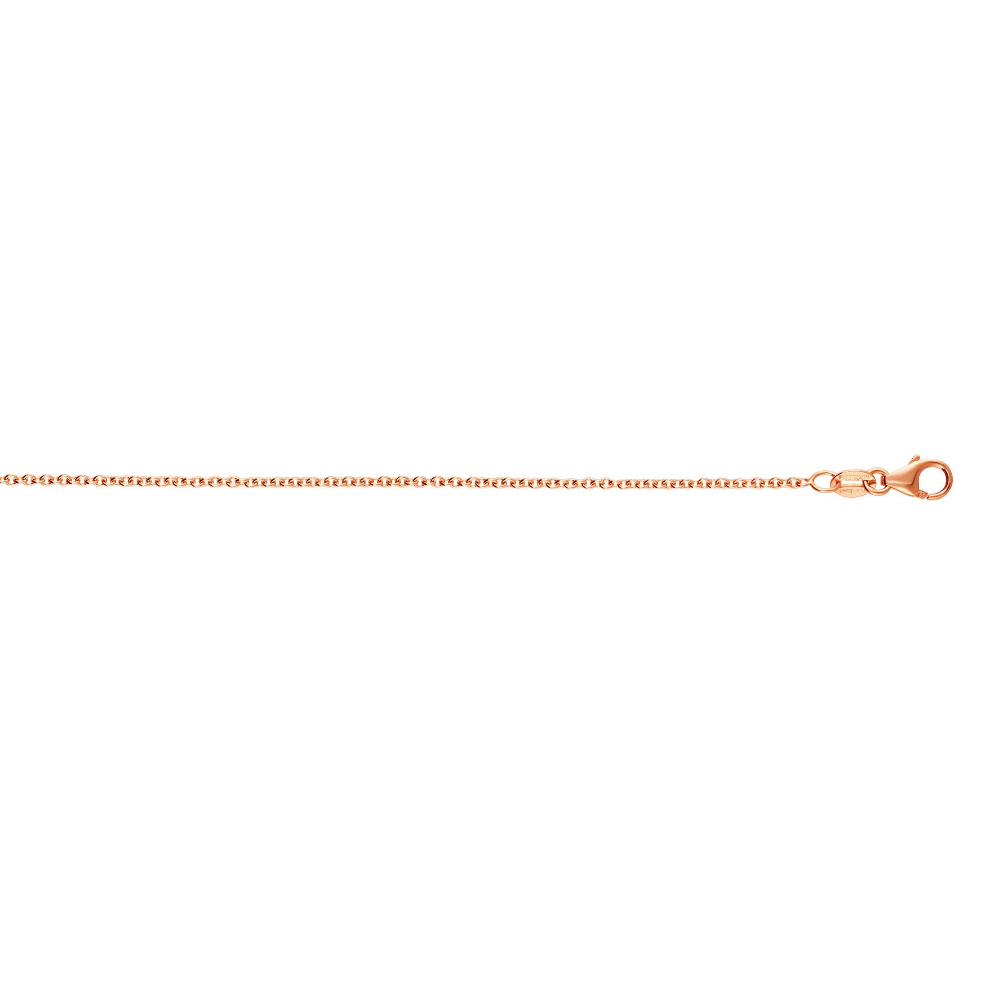 14K Rose Gold 1.25mm 20" Round Cable Chain with Lobster Clasp