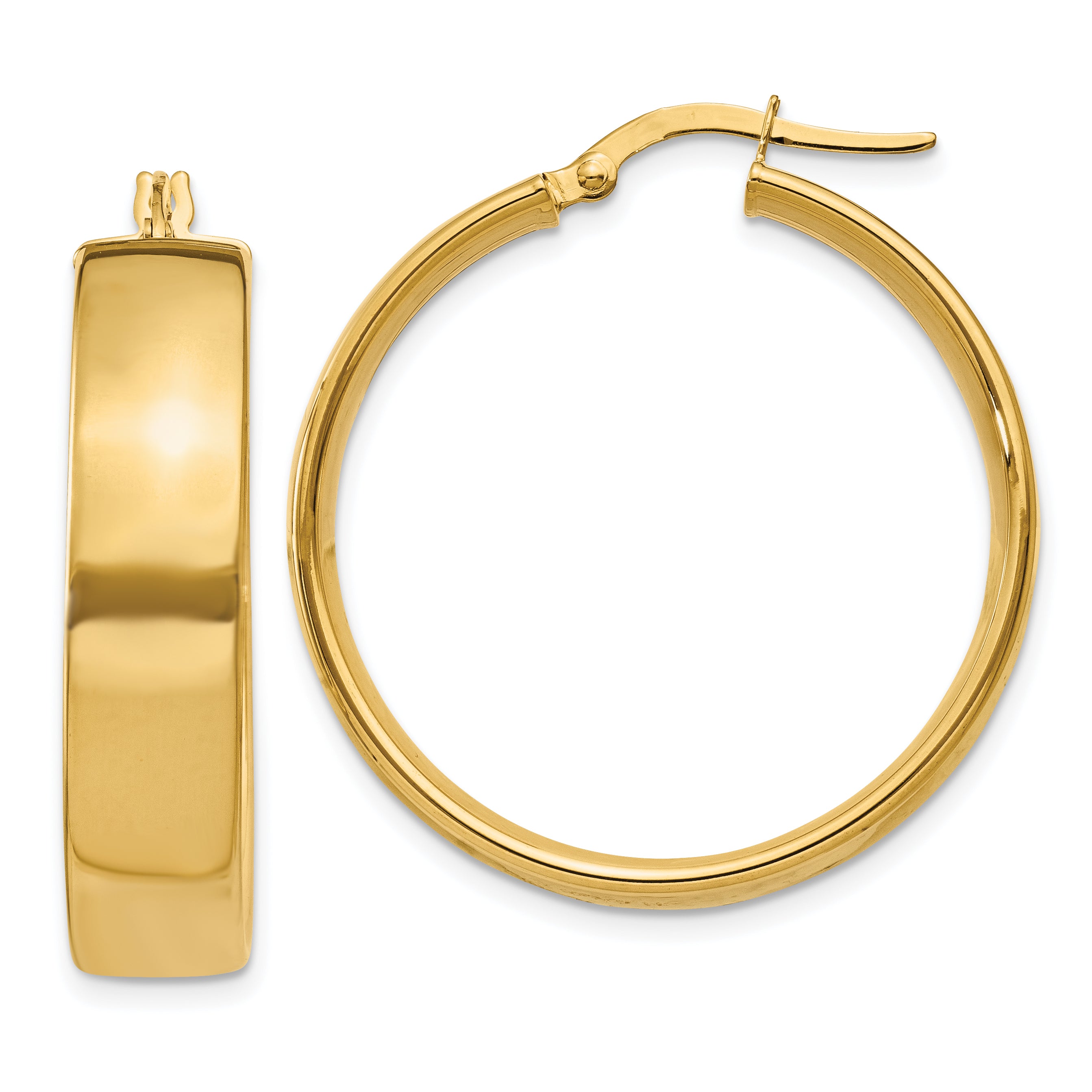 14k 6.75mm Hoop Earrings