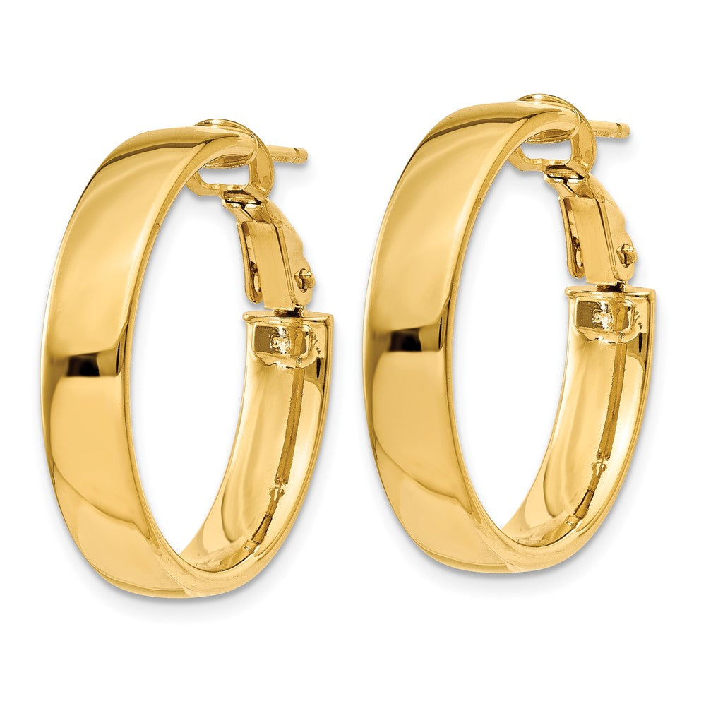14k 5mm Omega Back Hoop Earrings