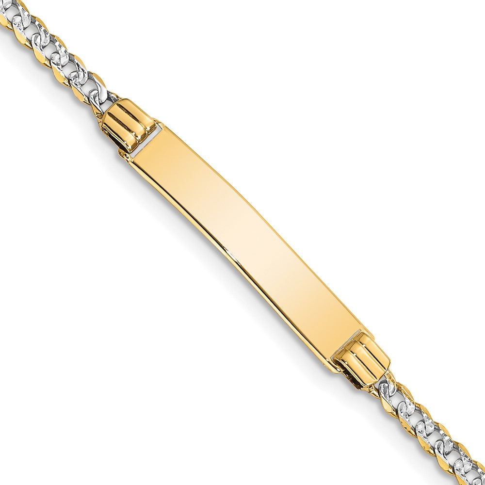 14k with Rhodium PavΓ Curb ID Bracelet