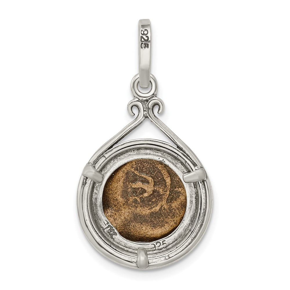 Ancient Coins Sterling Silver and Bronze Antiqued Widow's Mite Coin Pendant with a Certificate of Authenticity