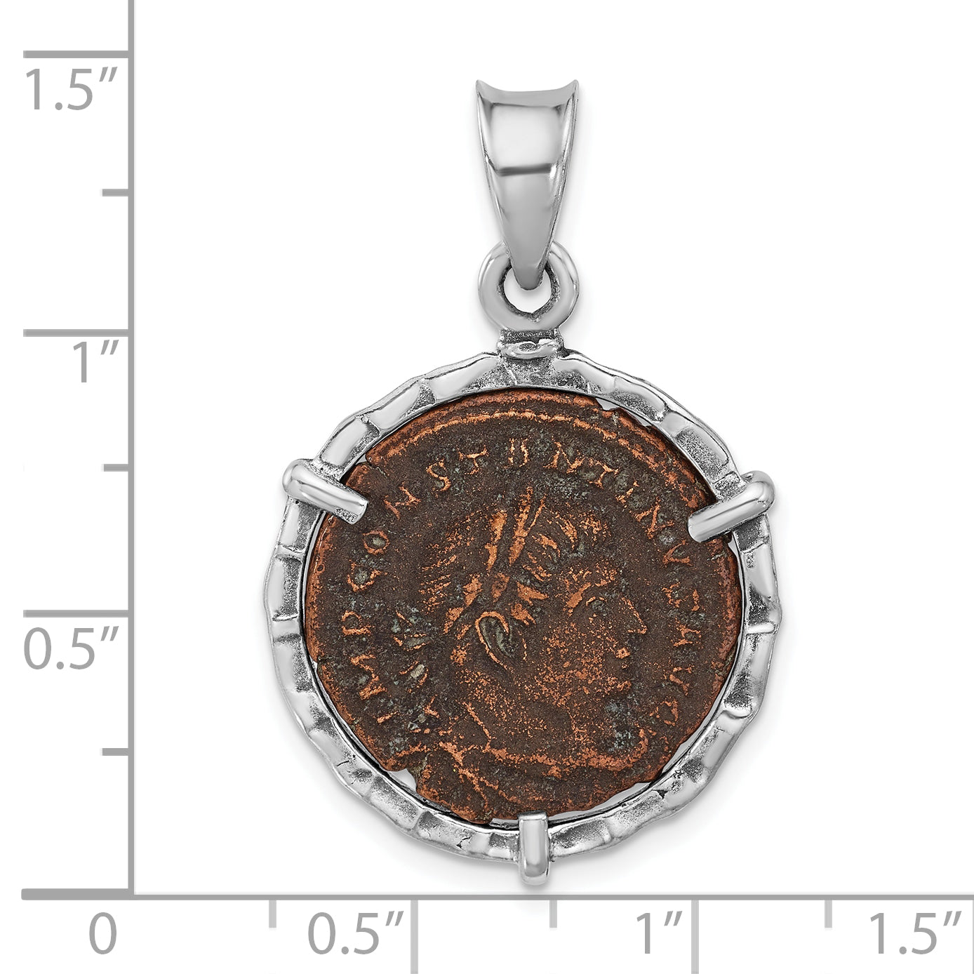 Ancient Coins Sterling Silver and Bronze Antiqued Roman Constantine l Coin Pendant with a Certificate of Authenticity