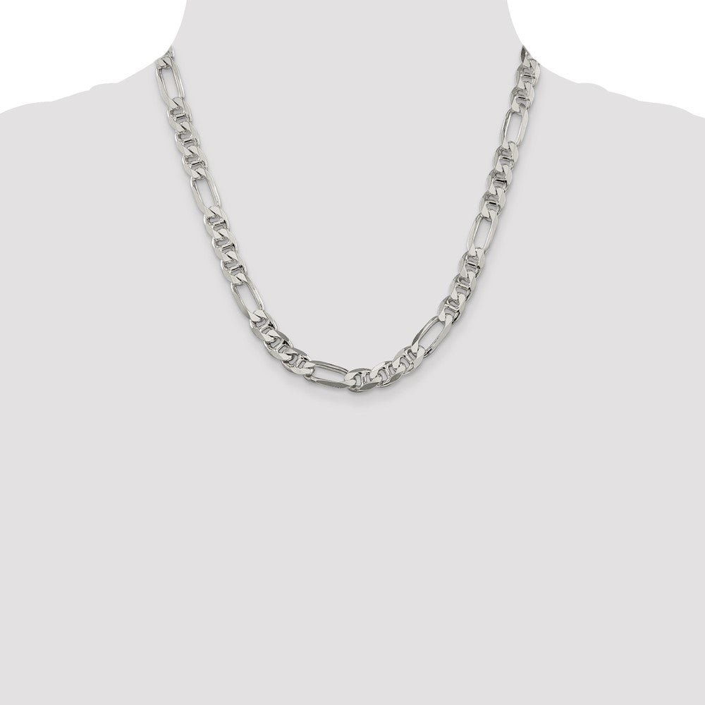 Sterling Silver 8.25mm Figaro Anchor Chain