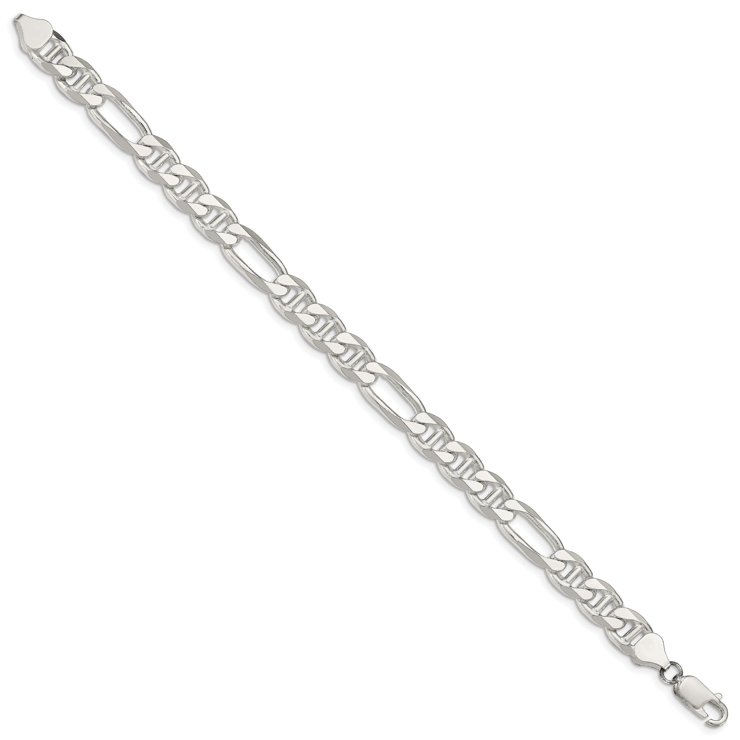 Sterling Silver 8.25mm Figaro Anchor Chain