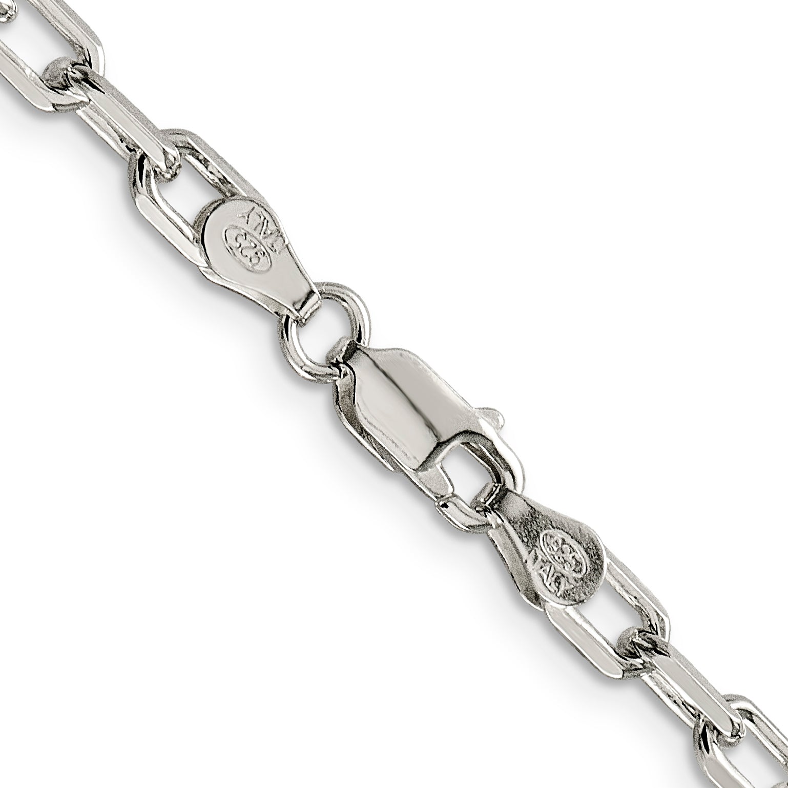 Sterling Silver 4.5mm Diamond-cut Long Link Cable Chain