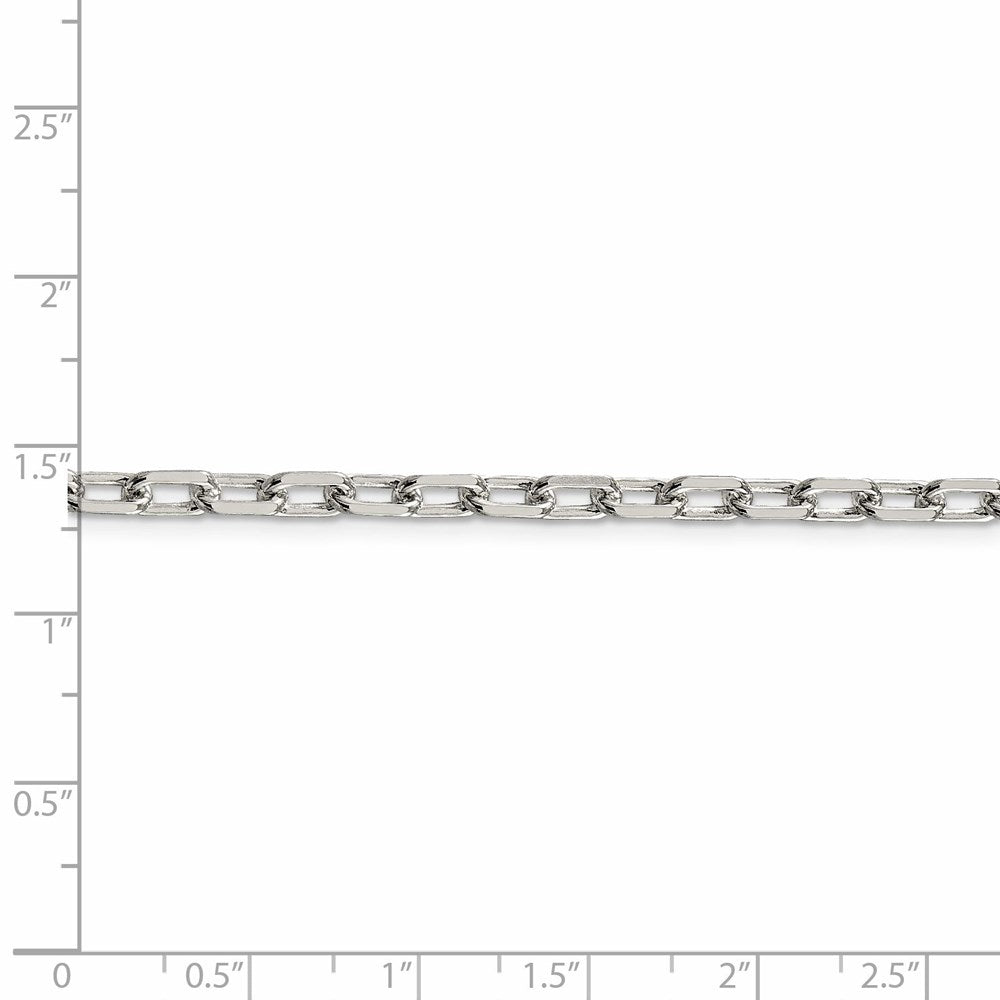 Amore La Vita Sterling Silver Rhodium-plated Polished 4.3mm Diamond-cut 7 inch Open Link Cable with Lobster Clasp Charm Br...