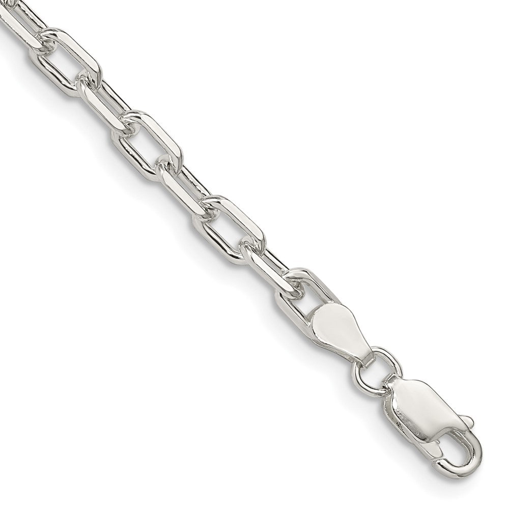 Sterling Silver 4.5mm Diamond-cut Long Link Cable Chain