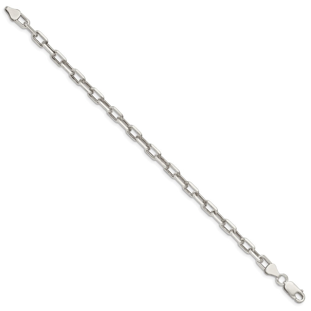 Sterling Silver 5.75mm Diamond-cut Long Link Cable Chain