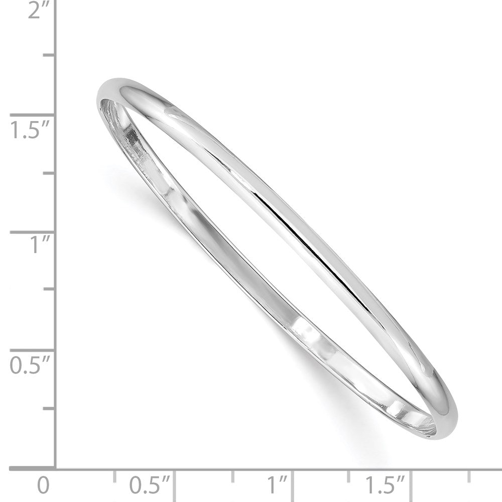 Sterling Silver RH-plated Polished 3mm Slip On Children's Bangle Bracelet