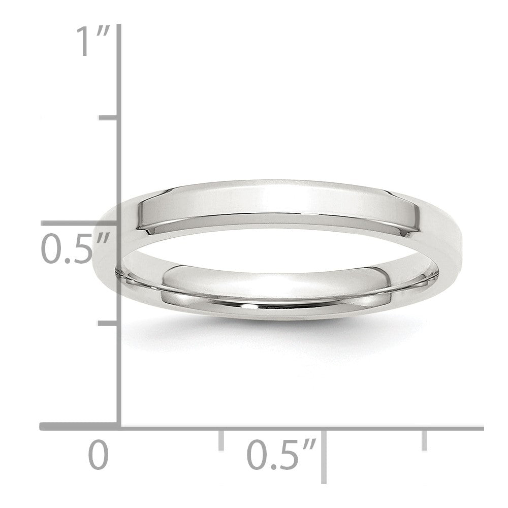 Sterling Silver 3mm Beveled Edge Size 6.5 Band