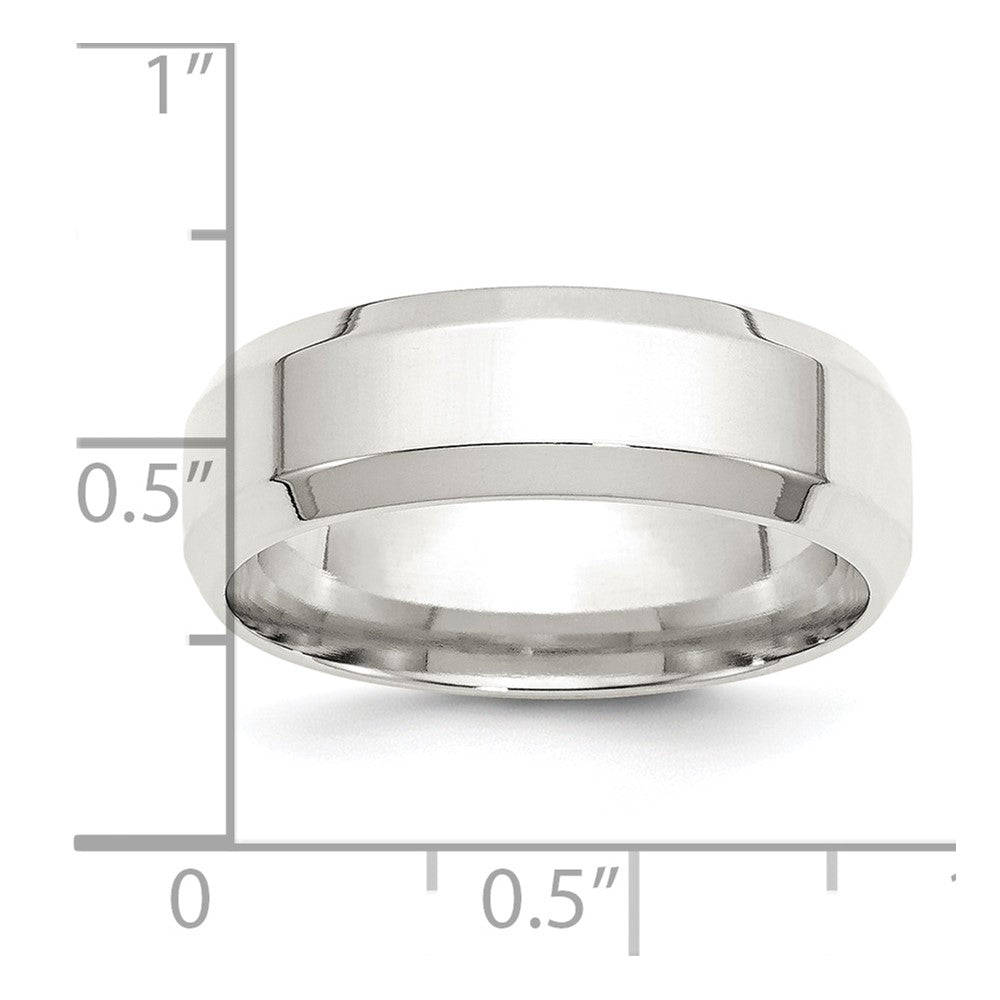 Sterling Silver 7mm Beveled Edge Size 10 Band