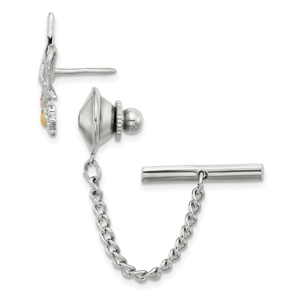 Landstrom's Mt. Rushmore Black Hills Sterling Silver 12k Gold Accents Eagle Pin Tie Tac