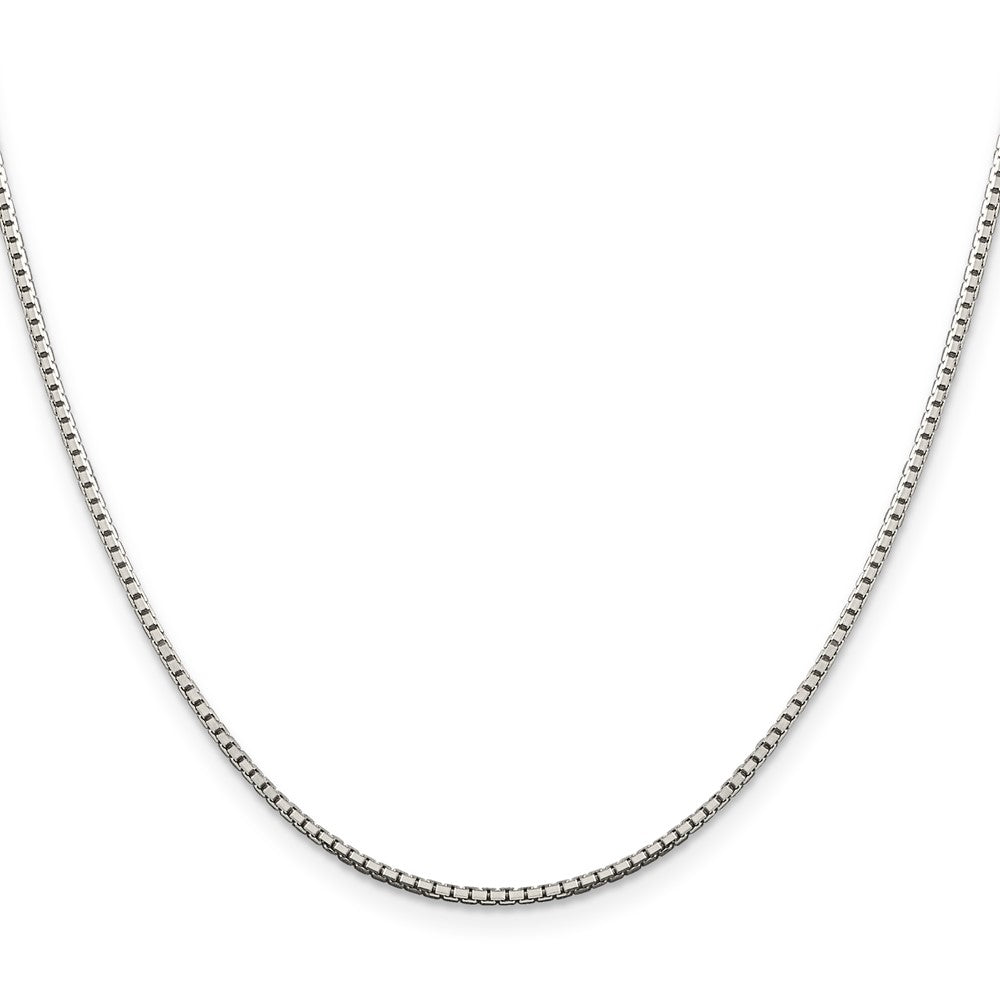 Sterling Silver 1.5mm 8 Sided Diamond-cut Box Chain
