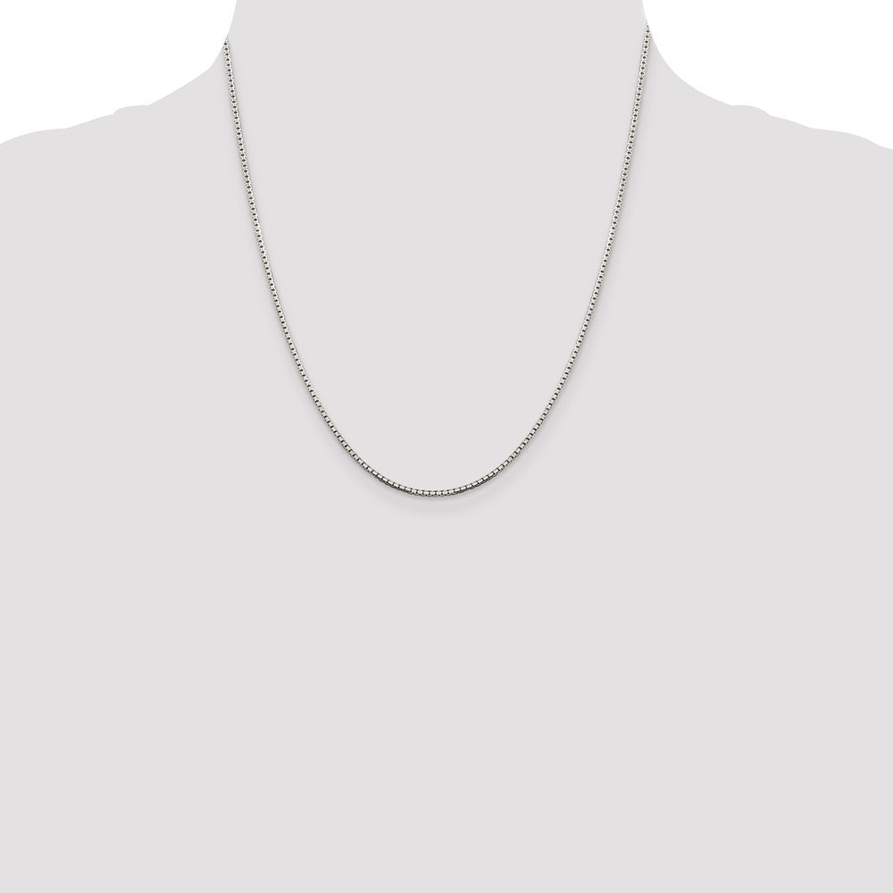 Sterling Silver 1.5mm 8 Sided Diamond-cut Box Chain