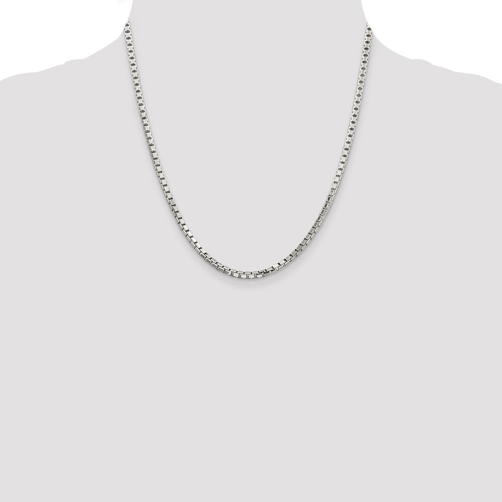 Sterling Silver 2.9mm 8 Sided Diamond-cut Box Chain