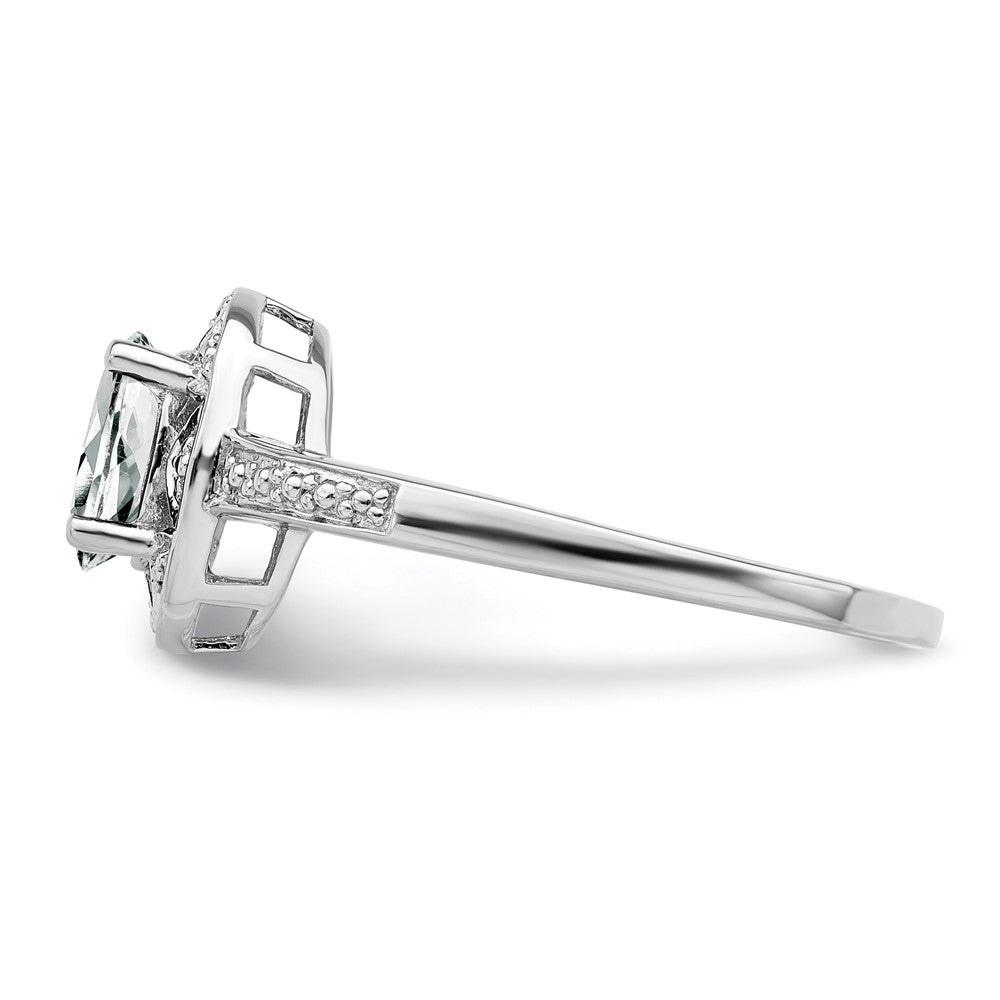 Sterling Silver Diamond Semi-mount Birthstone Ring