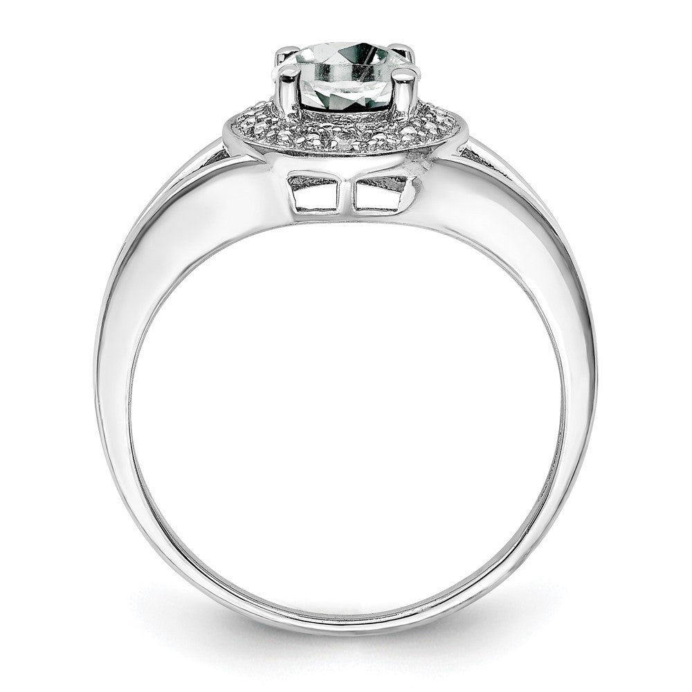 Sterling Silver Diamond Semi-mount Birthstone Ring