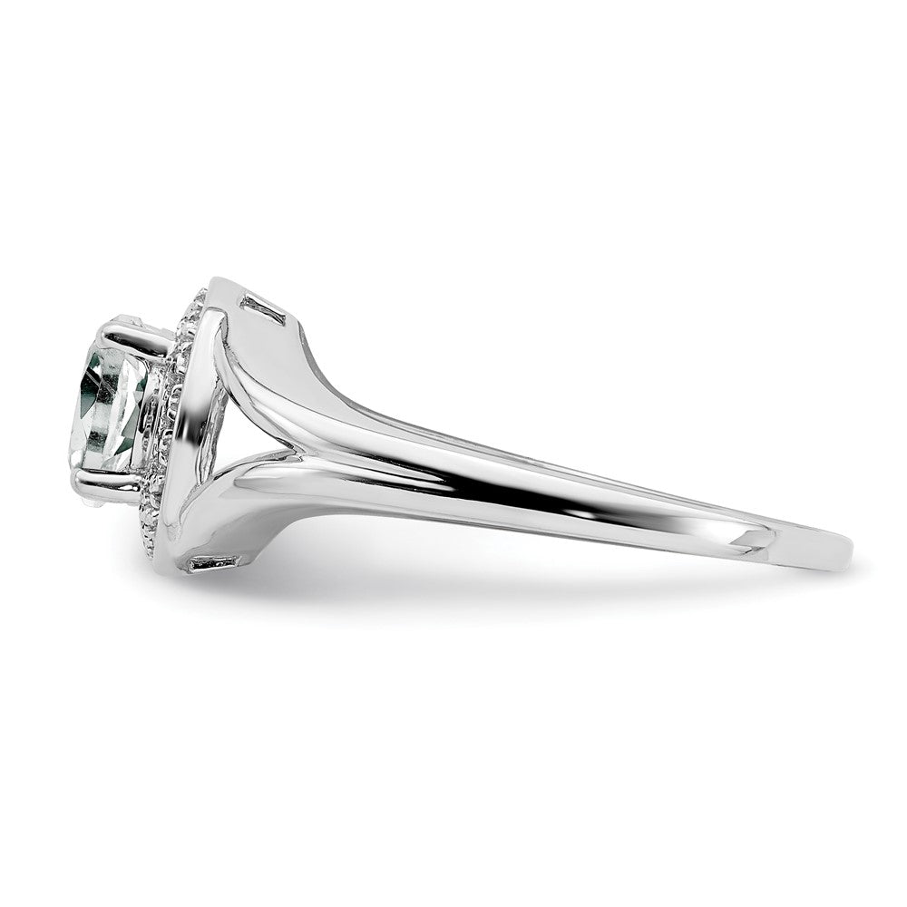 Sterling Silver Diamond Semi-mount Birthstone Ring