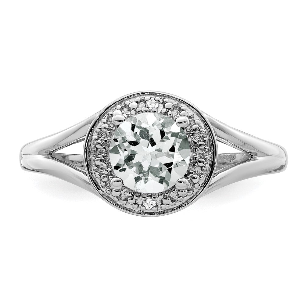 Sterling Silver Diamond Semi-mount Birthstone Ring