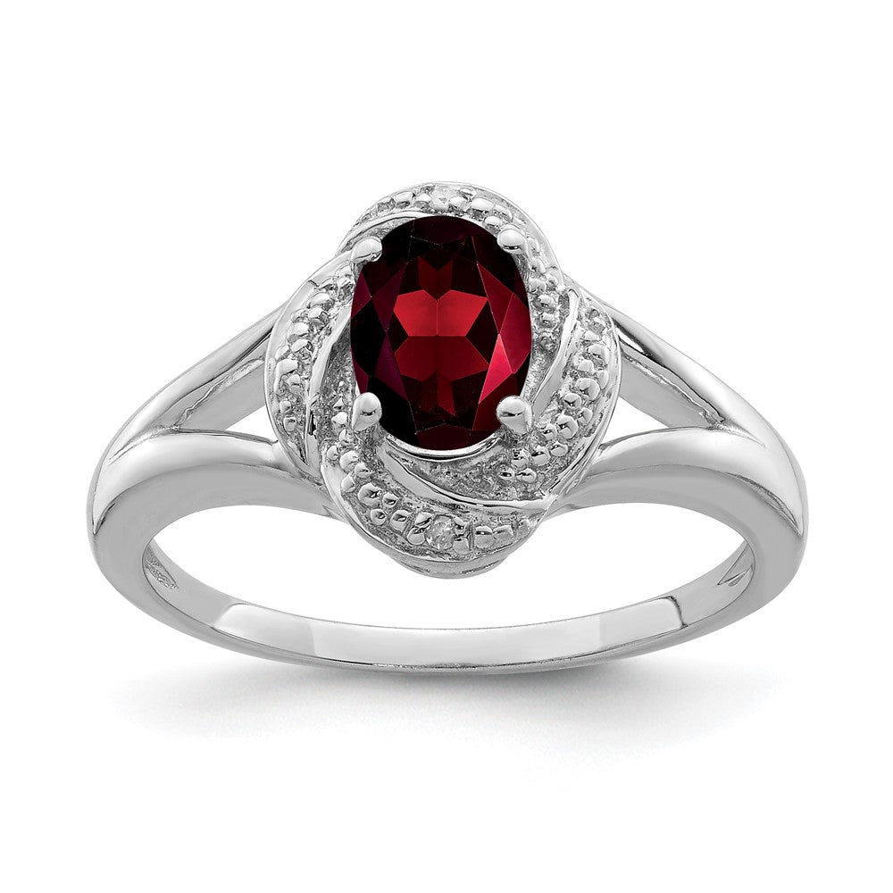 Sterling Silver Diamond Semi-mount Birthstone Ring