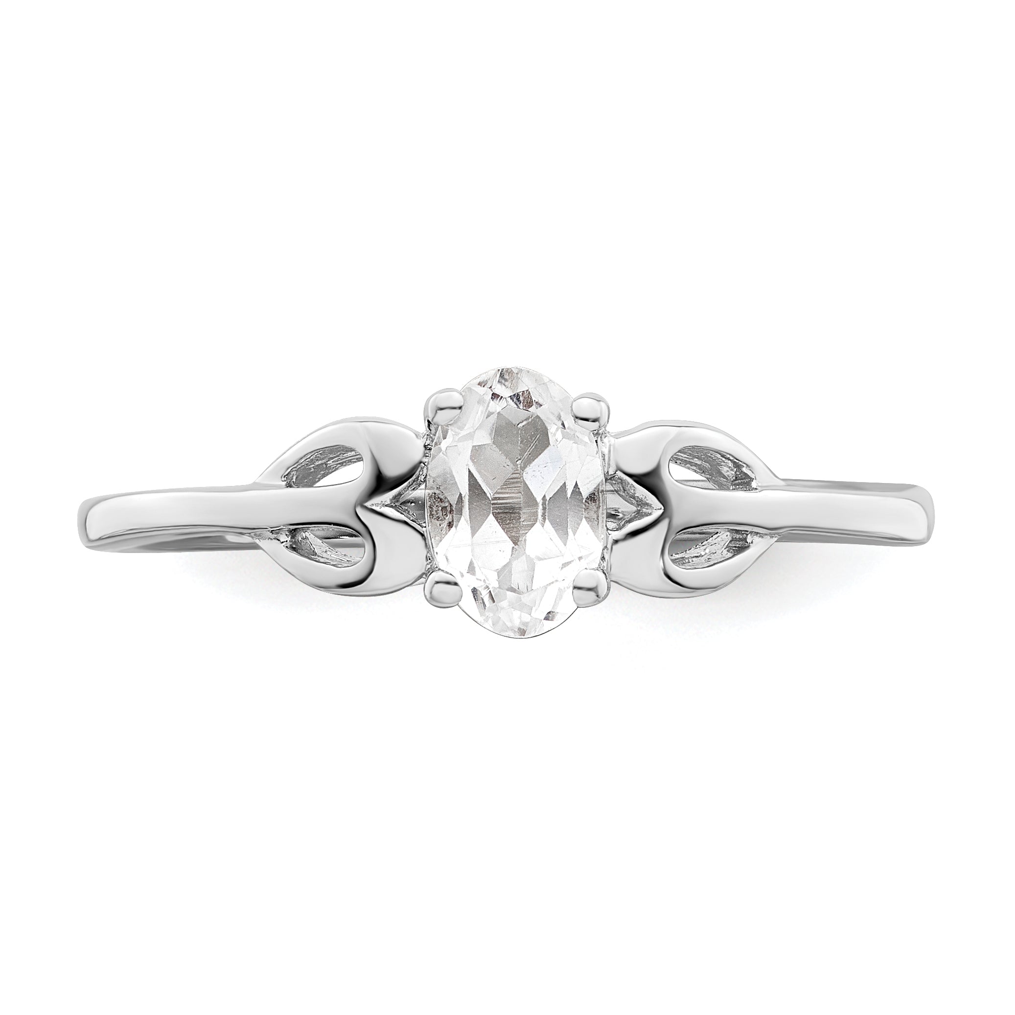 Sterling Silver Rhodium-plated White Topaz Ring