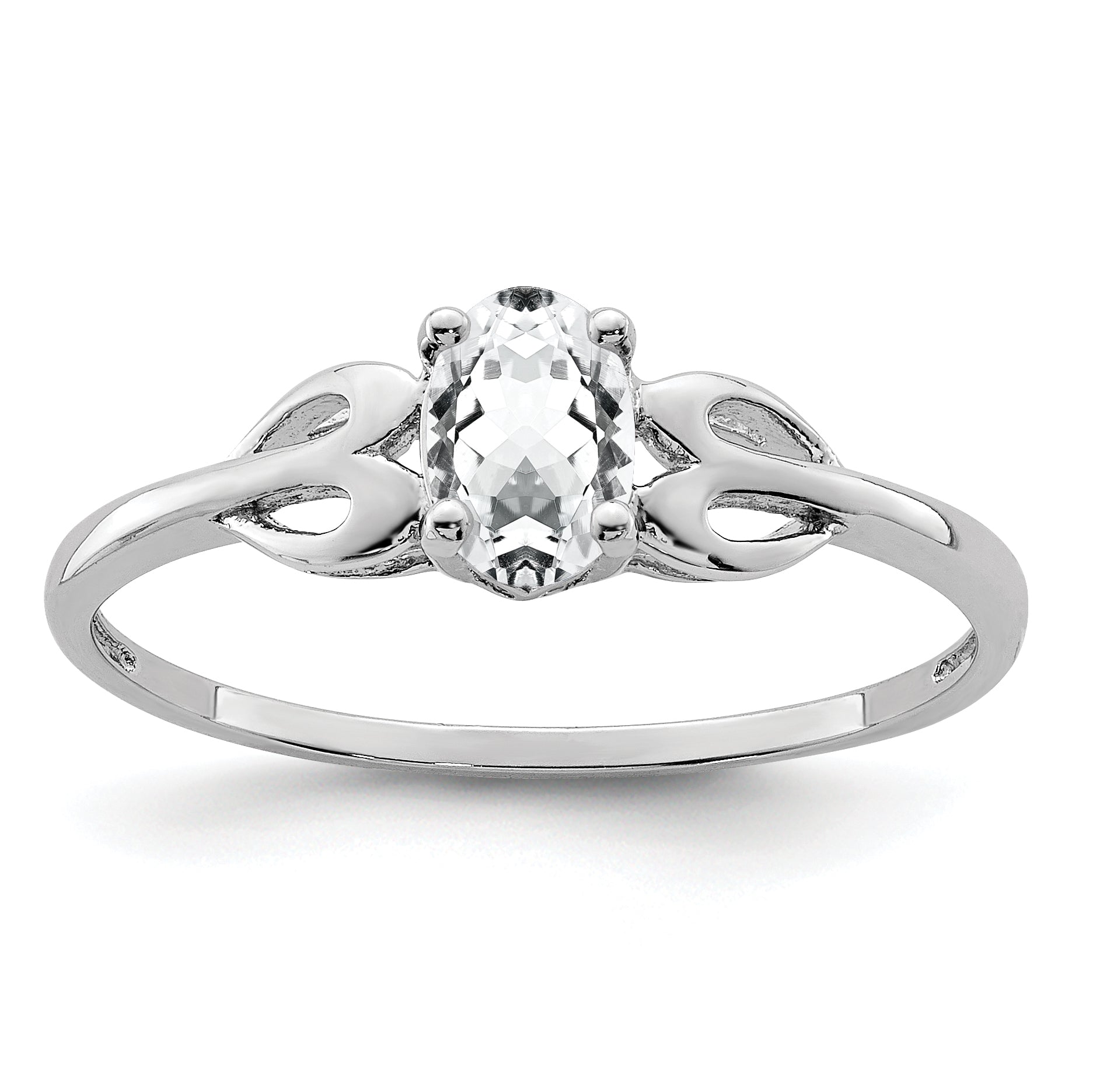 Sterling Silver Rhodium-plated White Topaz Ring