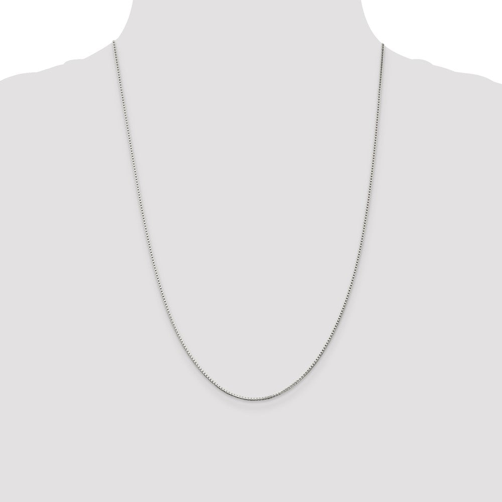 Sterling Silver Rhodium-plated 1.25mm Box Chain
