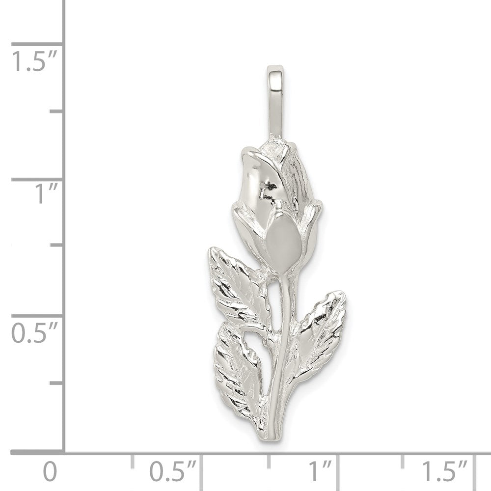 Sterling Silver Rose Bud Pendant