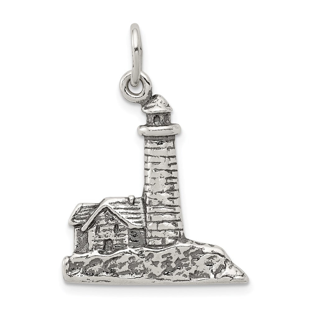Sterling Silver Antiqued Lighthouse Charm