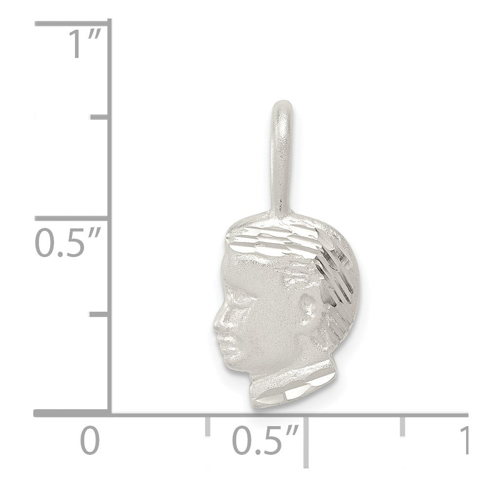 Sterling Silver Boy Head Charm