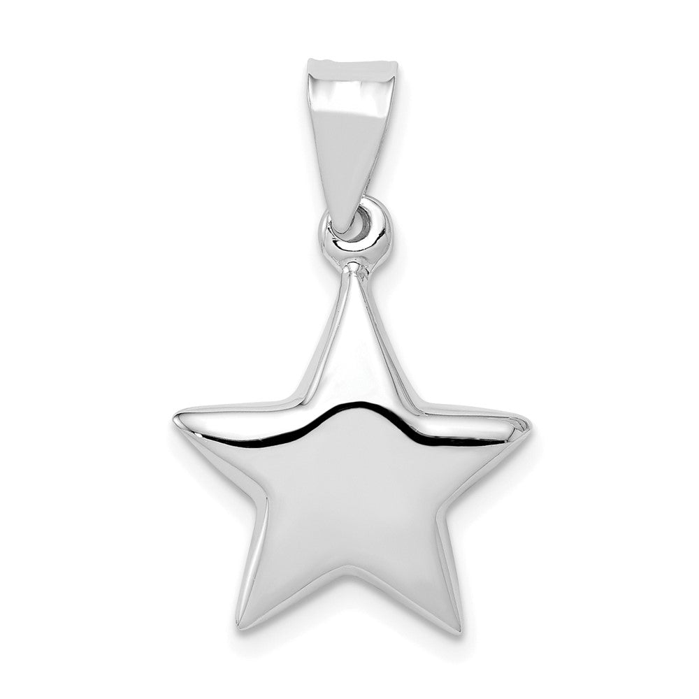 Sterling Silver Rhodium-plated Star Charm