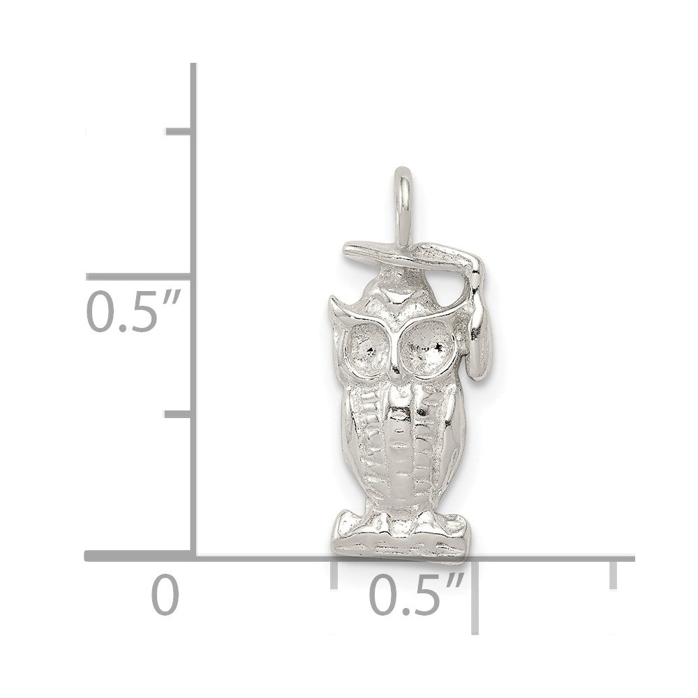 Sterling Silver Graduation Owl Charm