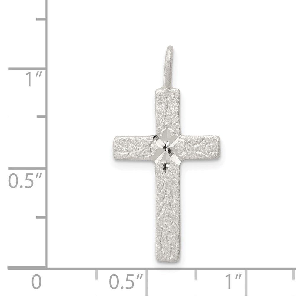 Sterling Silver Diamond-cut Cross Pendant