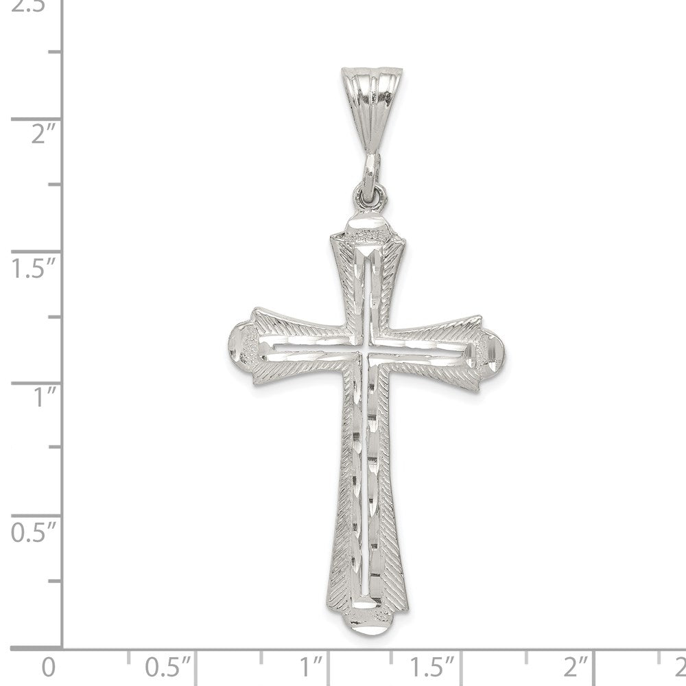 Sterling Silver Diamond-cut Cross Pendant