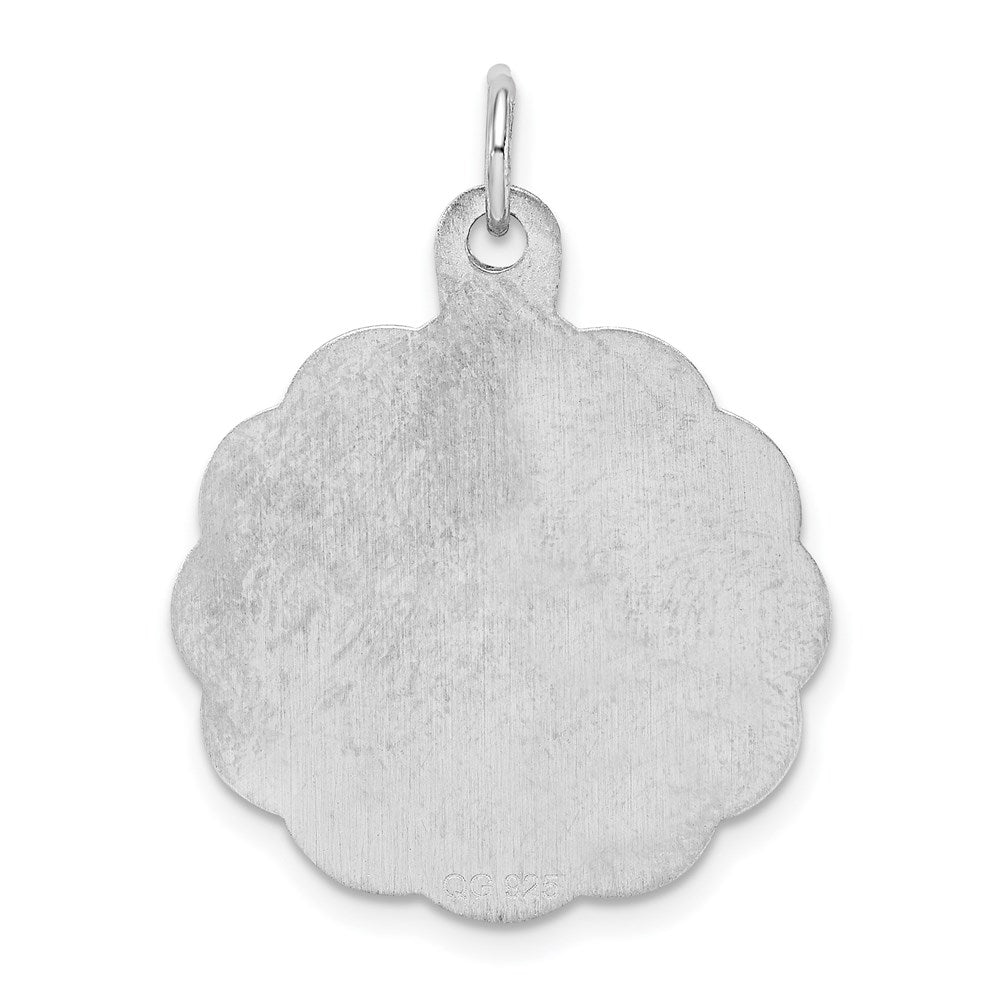 Sterling Silver Rhodium-plated 25th Anniversary Disc Charm
