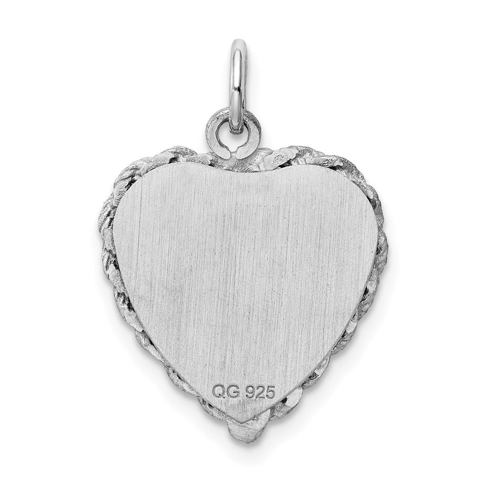 Sterling Silver Rhodium-plated Baptism Disc Charm