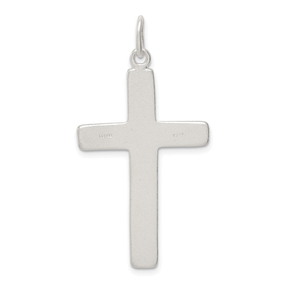 Sterling Silver Satin INRI Crucifix Pendant