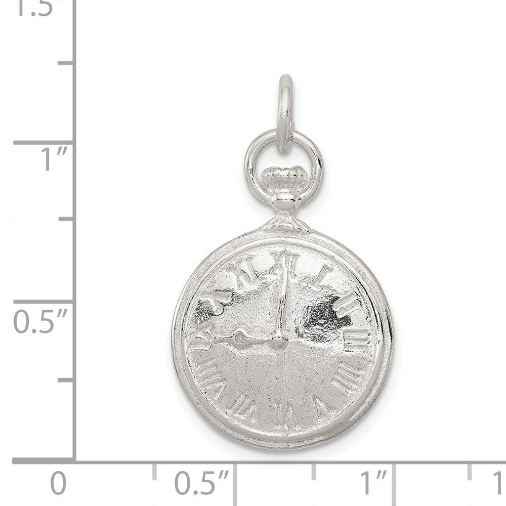 Sterling Silver Clock Charm