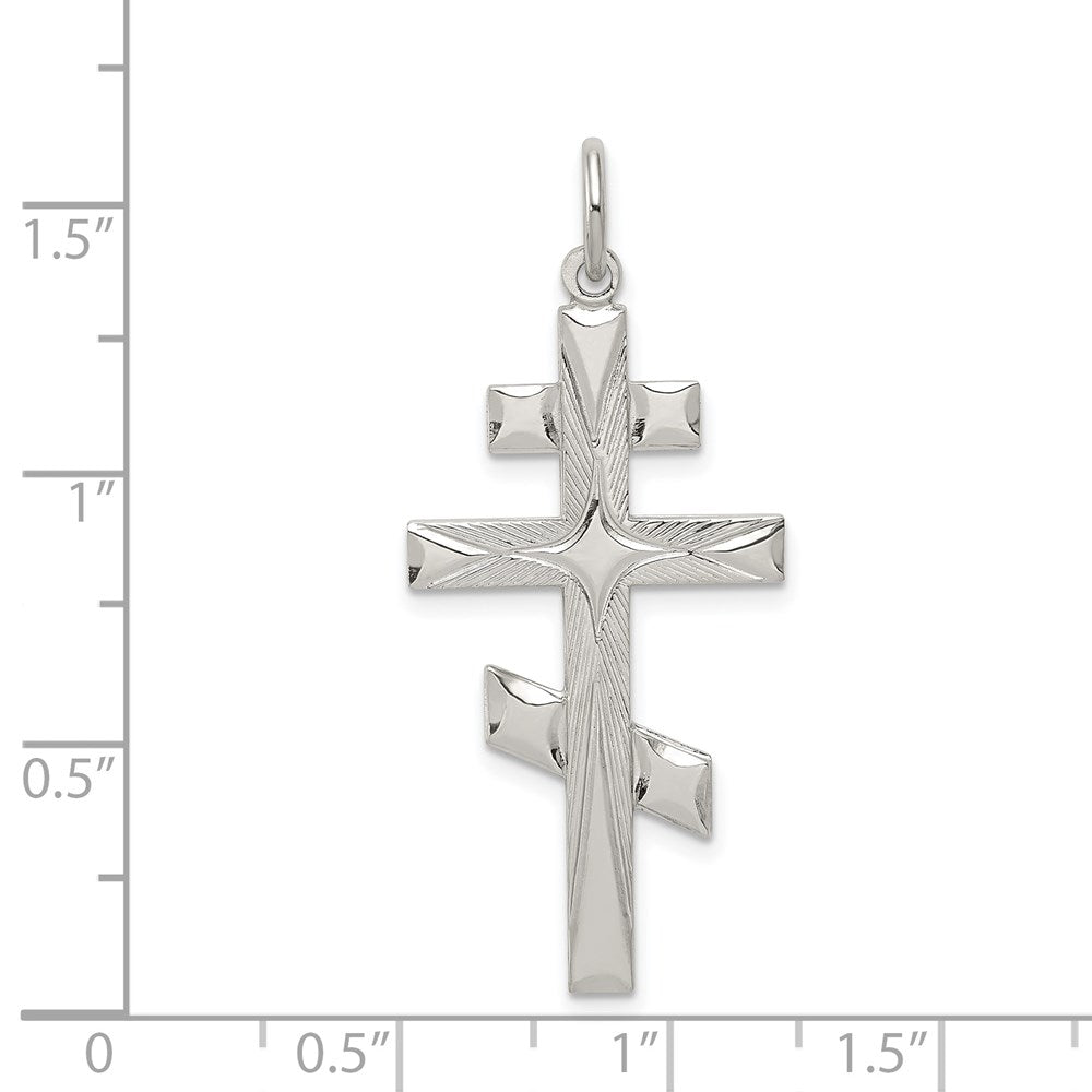 Sterling Silver Eastern Orthodox Cross Pendant