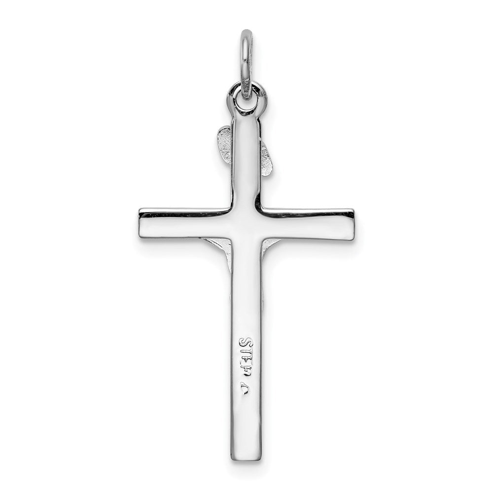 Sterling Silver Rhodium-plated & Vermeil INRI Crucifix Charm