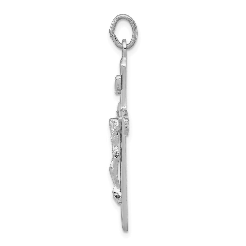 Sterling Silver Rhodium-plated Crucifix Pendant