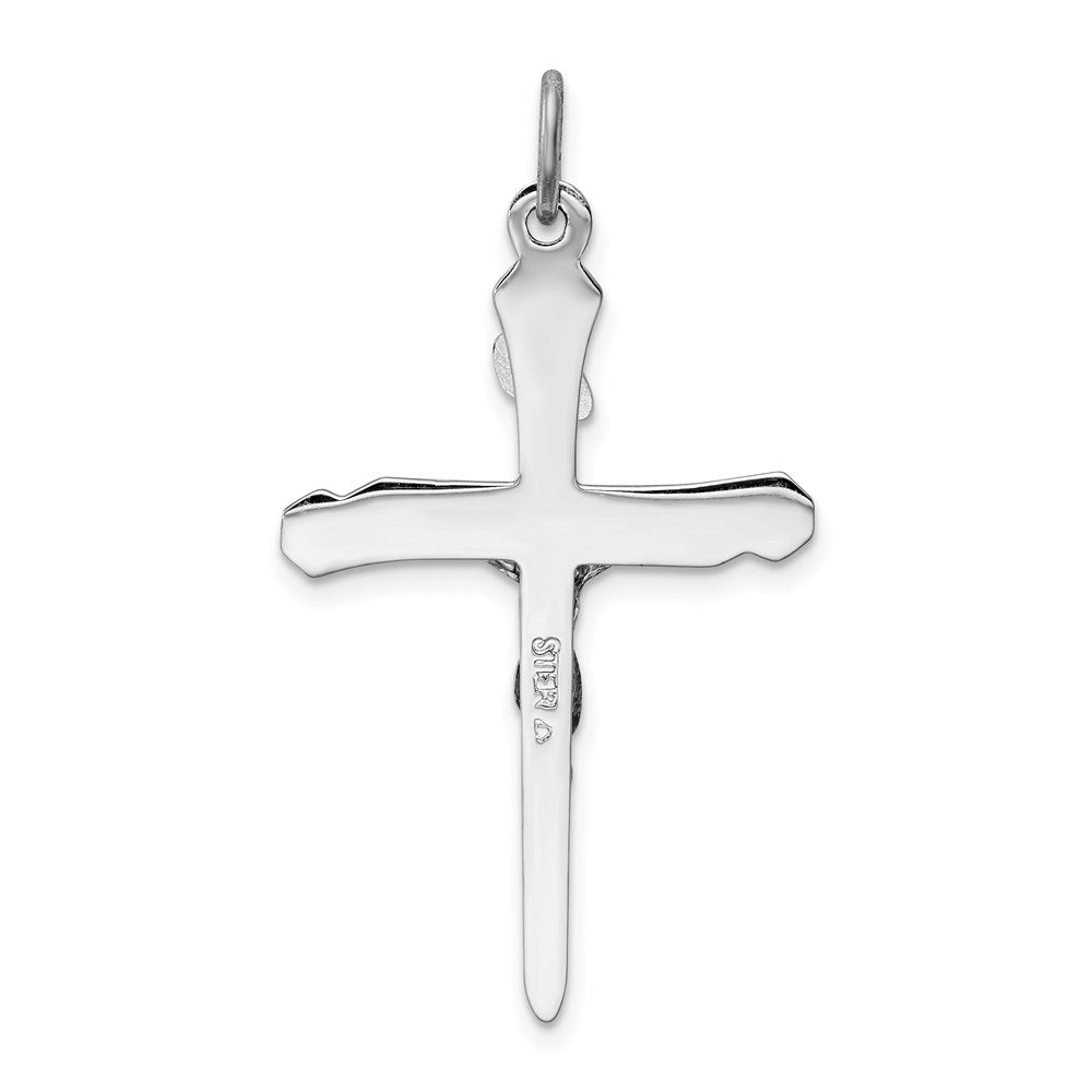 Sterling Silver Rhodium-plated Crucifix Pendant