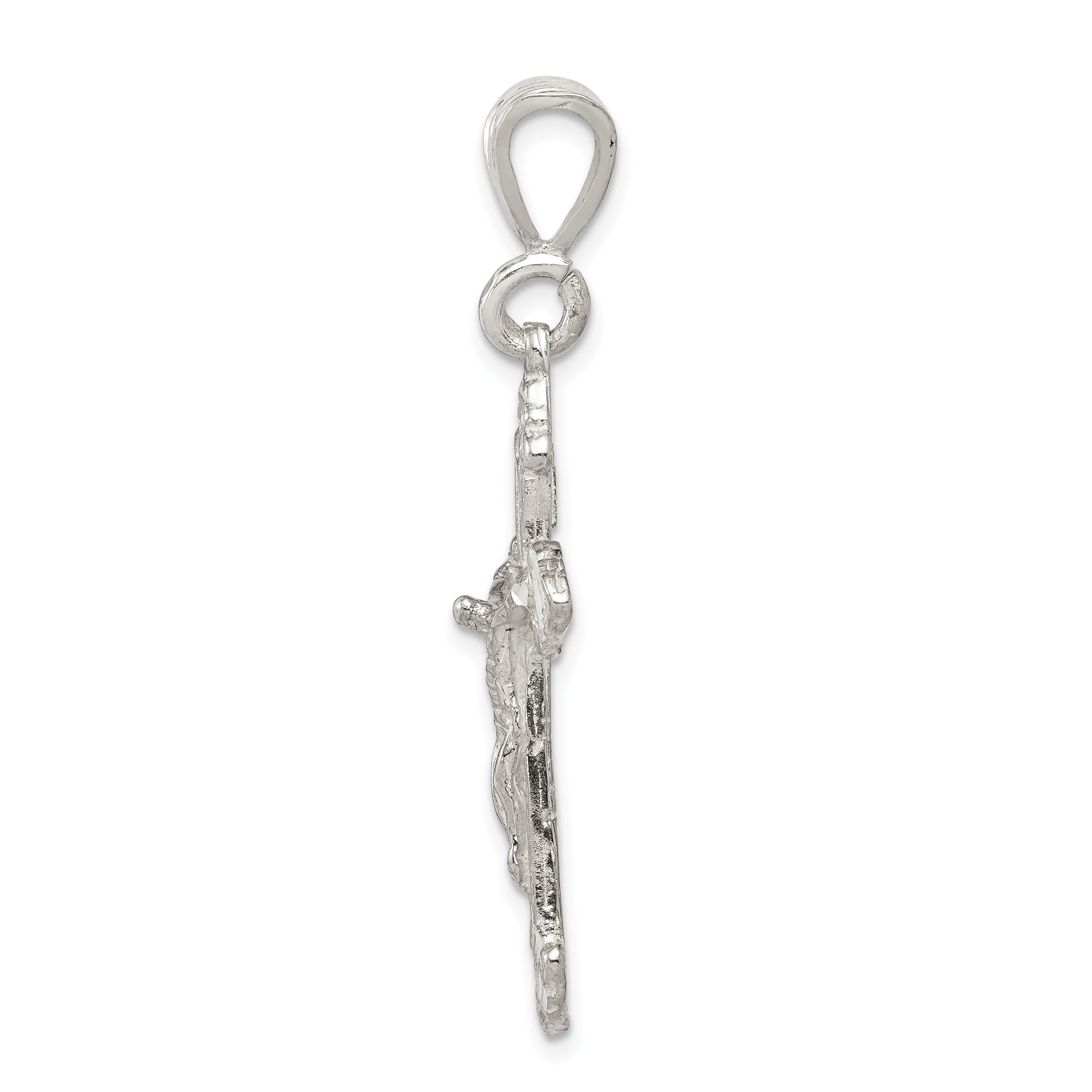 Sterling Silver Diamond-Cut Crucifix Pendant