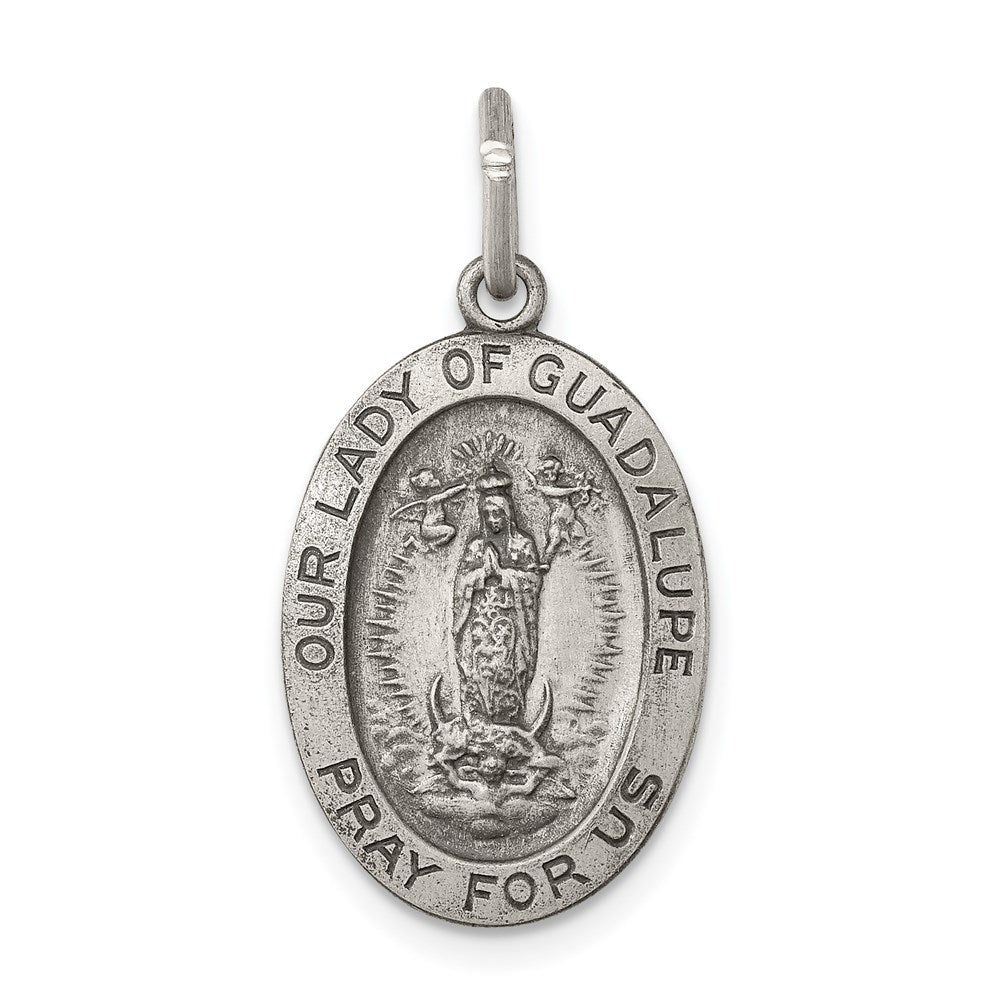 Sterling Silver Antiqued Our Lady of Guadalupe Medal