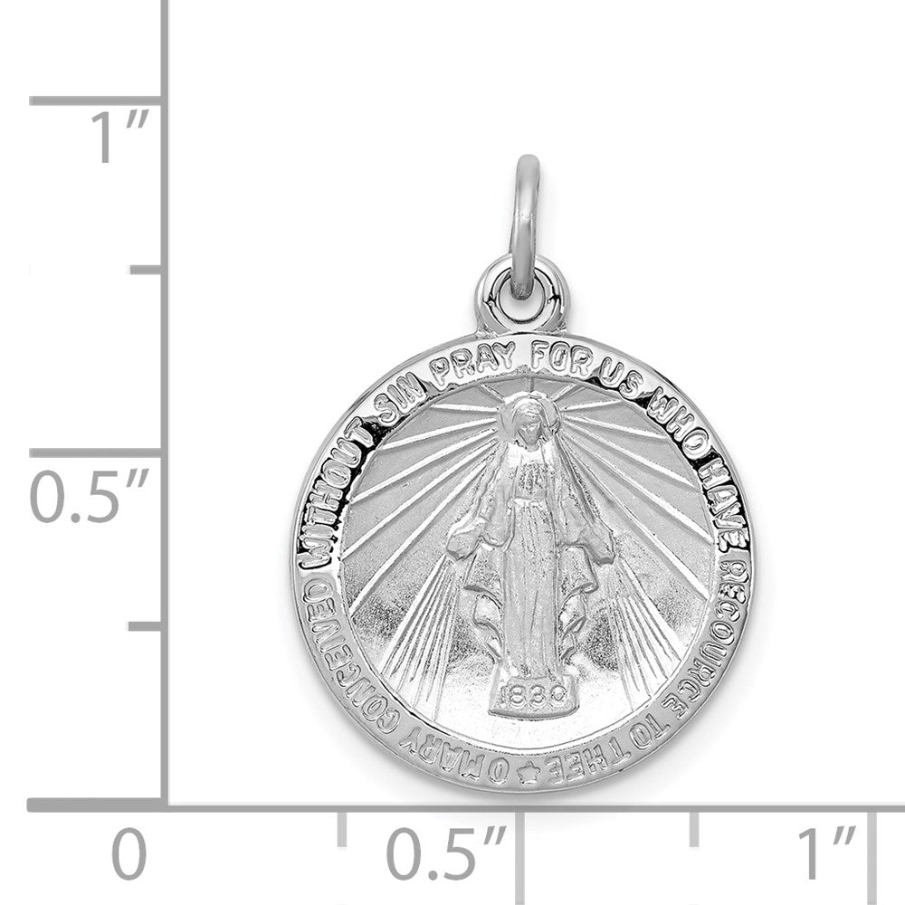 Sterling Silver Rhodium-plated Miraculous Medal