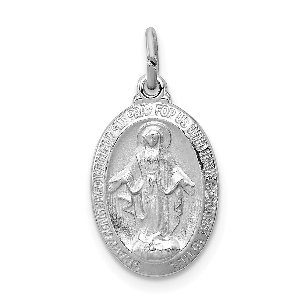 Sterling Silver Rhodium-plated Miraculous Medal