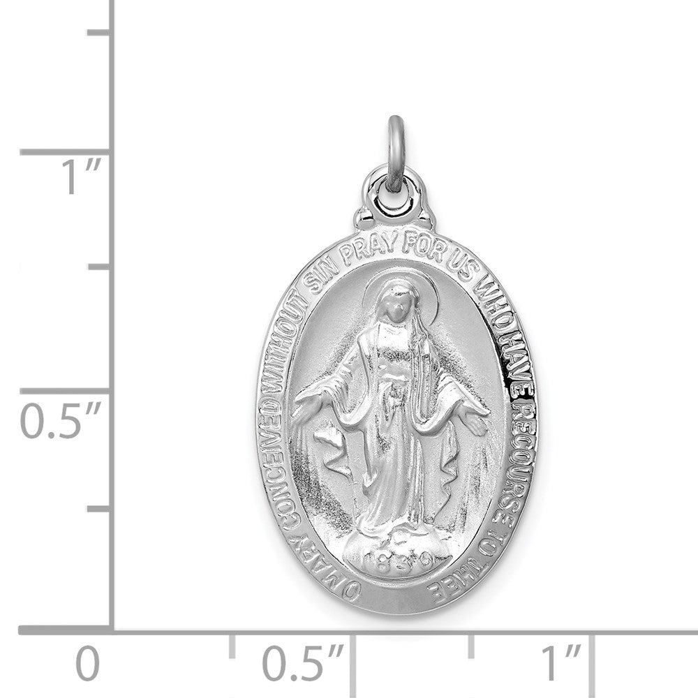 Sterling Silver Rhodium-plated Miraculous Medal