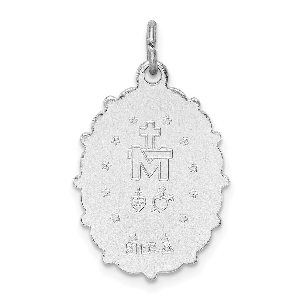 Sterling Silver Rhodium-plated Miraculous Medal