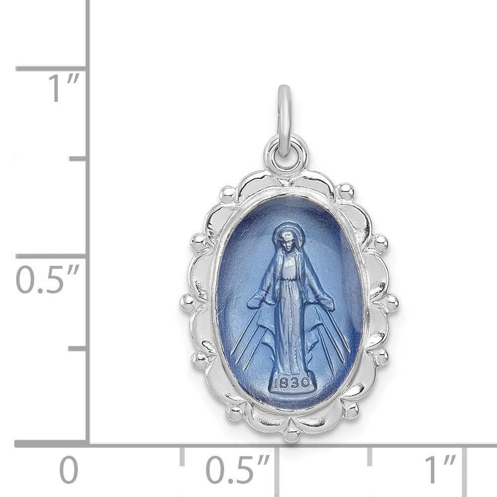 Sterling Silver Rhodium-plated Miraculous Medal