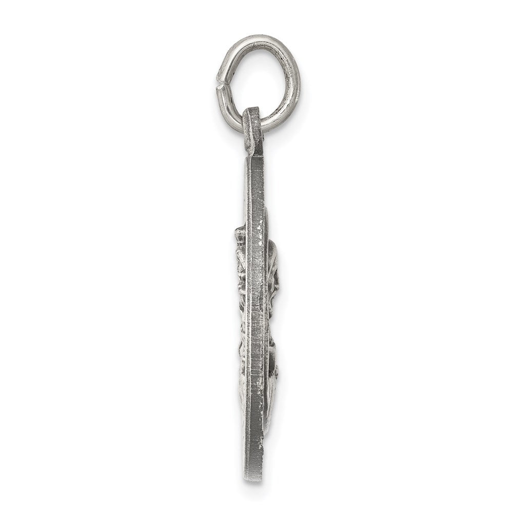 Sterling Silver Antiqued Queen of the Holy Scapular Medal